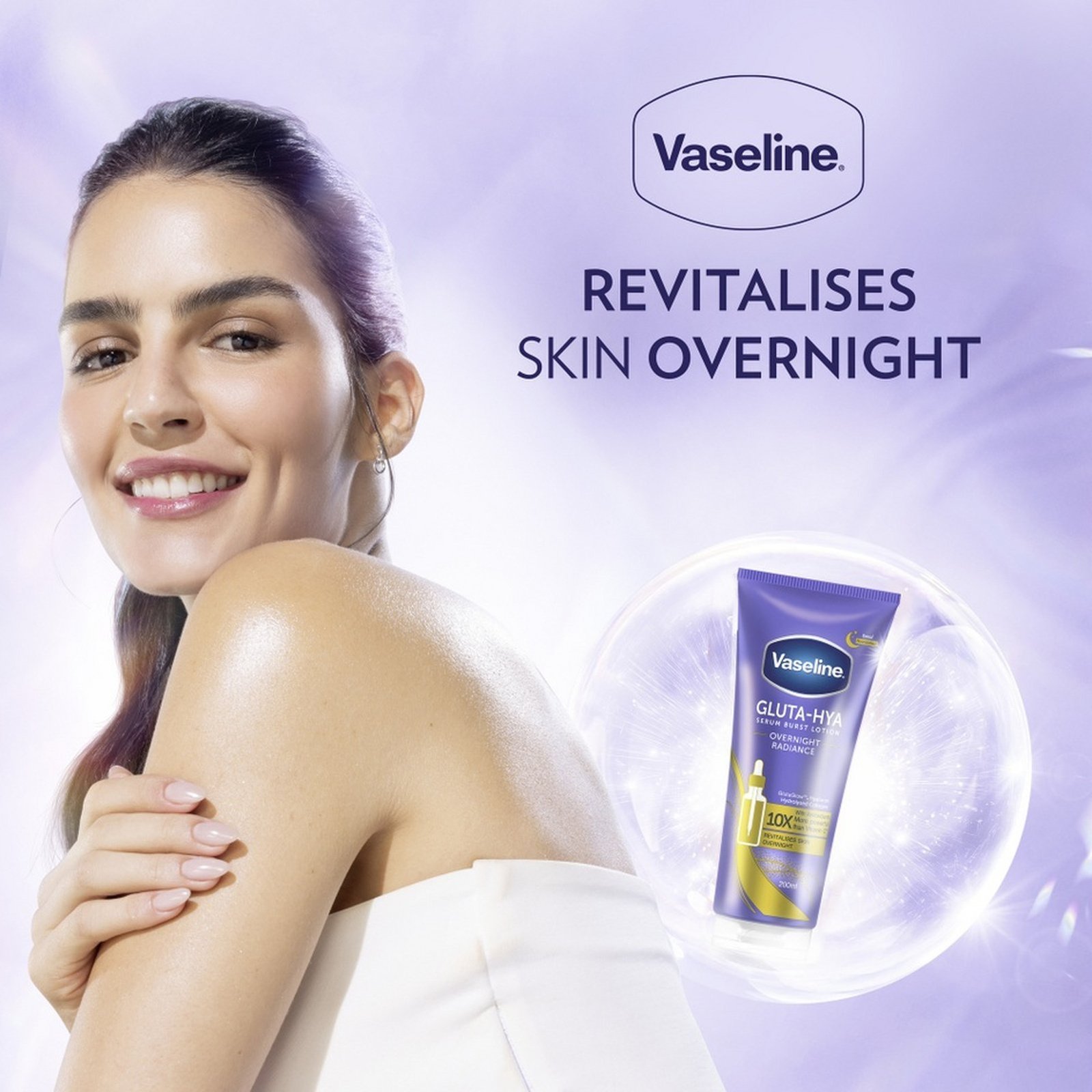 Vaseline Gluta-Hya Overnight Radiance Serum Burst Lotion 200ml