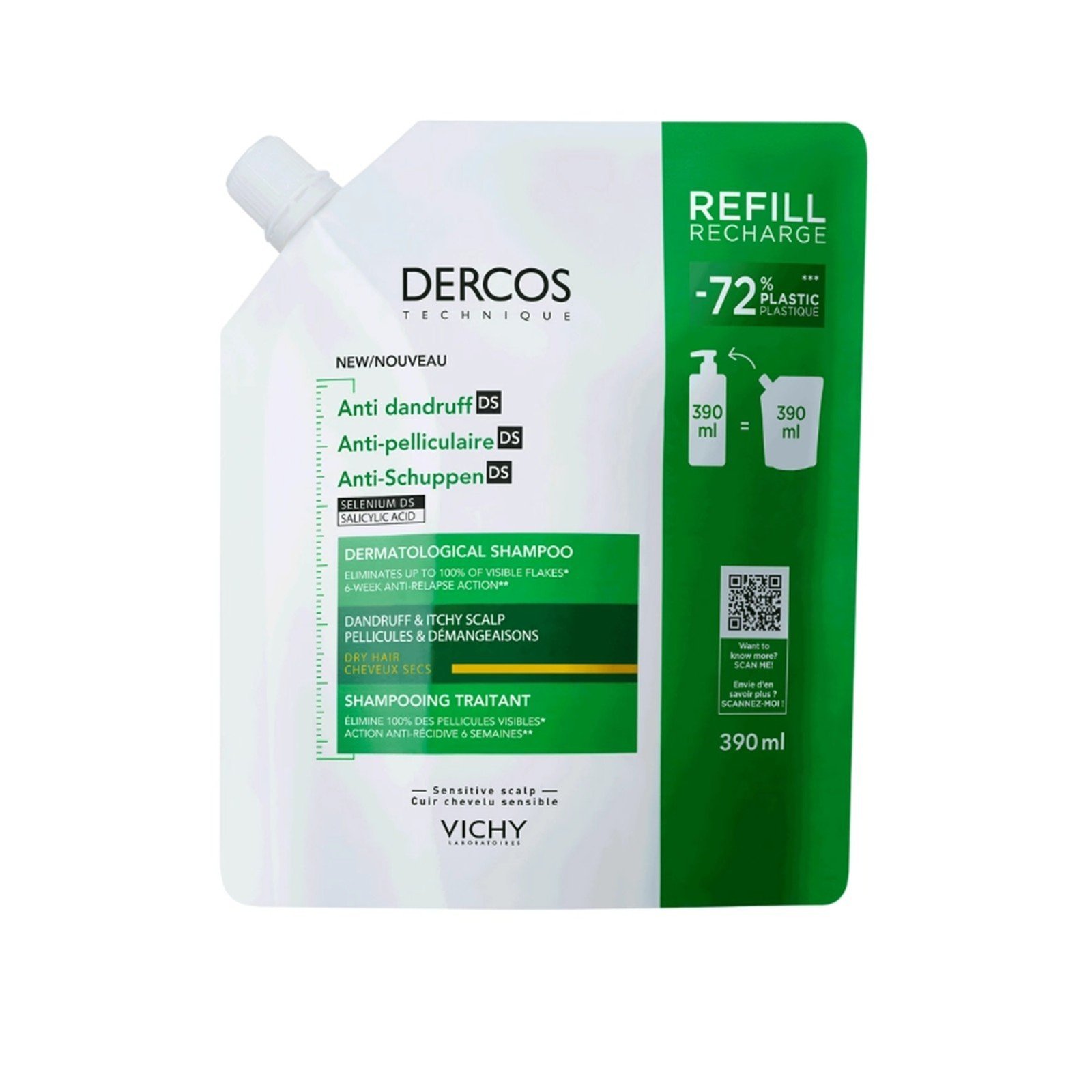 Vichy Dercos Anti-Dandruff DS Shampoo for Dry Hair