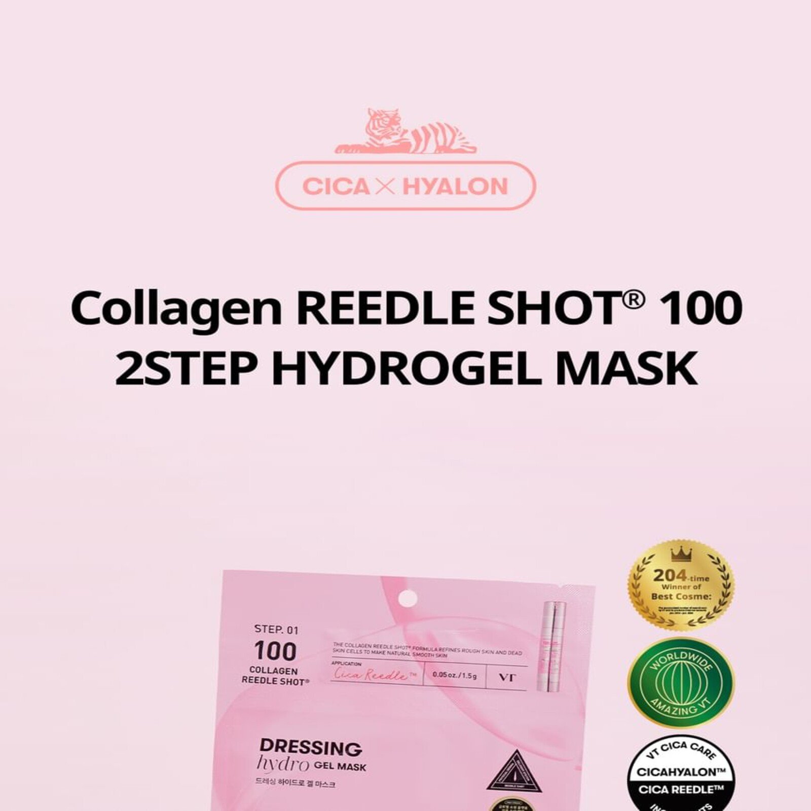 VT Cosmetics Kolagjen Reedle Shot 100 2Step Maskë Forcues Hydrogel Maskëë Fytyre x1