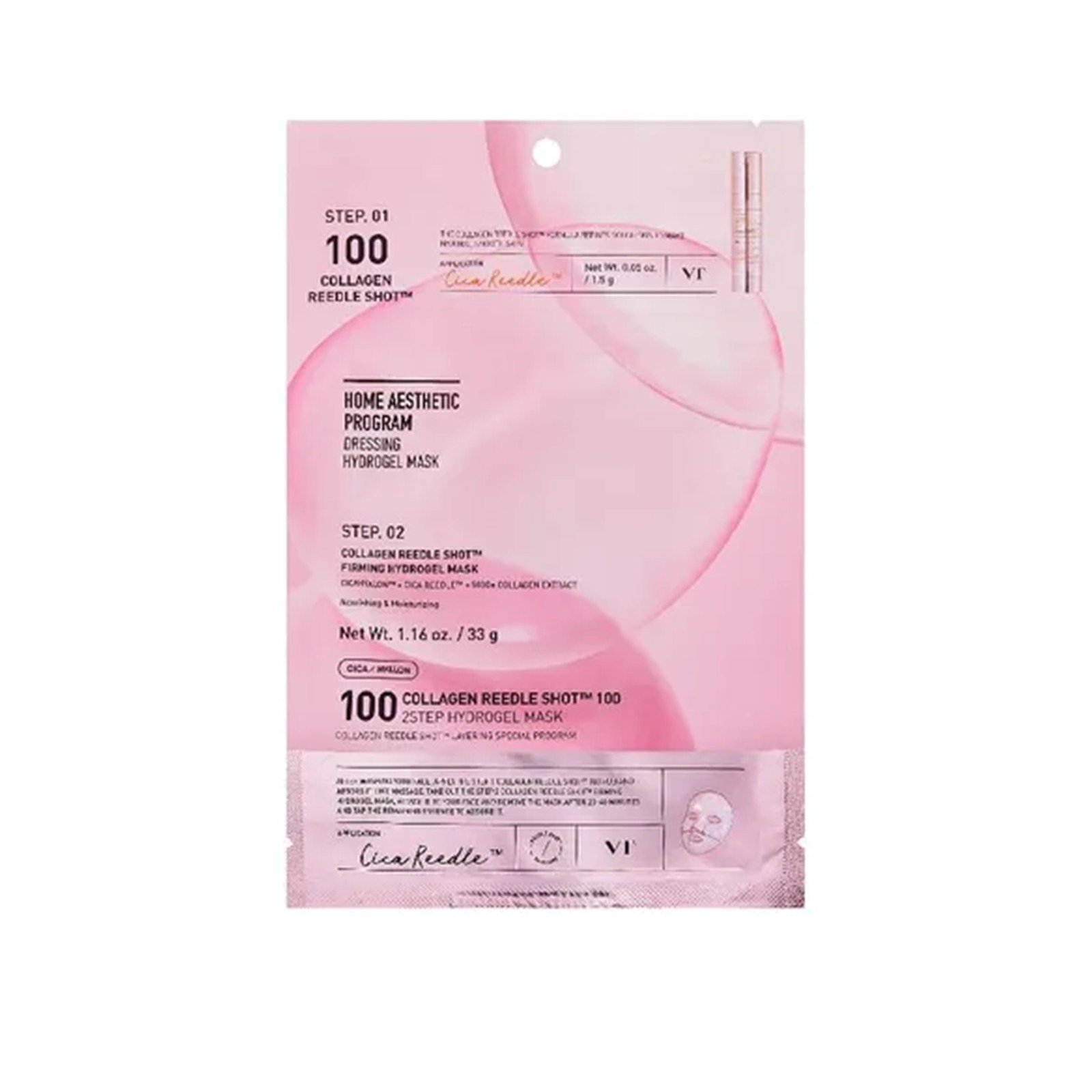 VT Cosmetics Kolagjen Reedle Shot 100 2Step Maskë Forcues Hydrogel Maskëë Fytyre x1