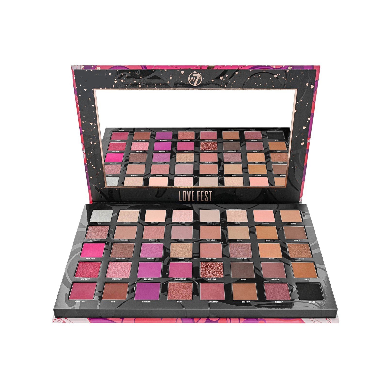 W7 Makeup Love Fest Pressed Pigment Palette (1.26oz)