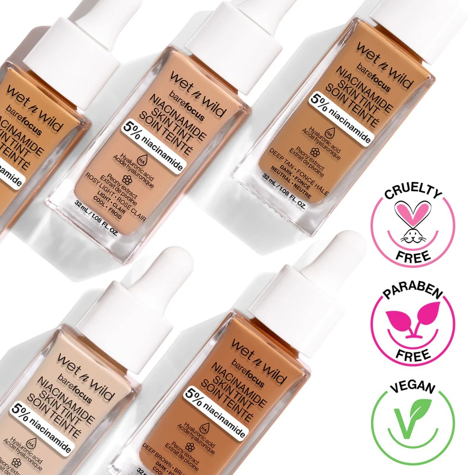 Wet n Wild Bare Focus Niacinamide Skin Tint Deep 32ml