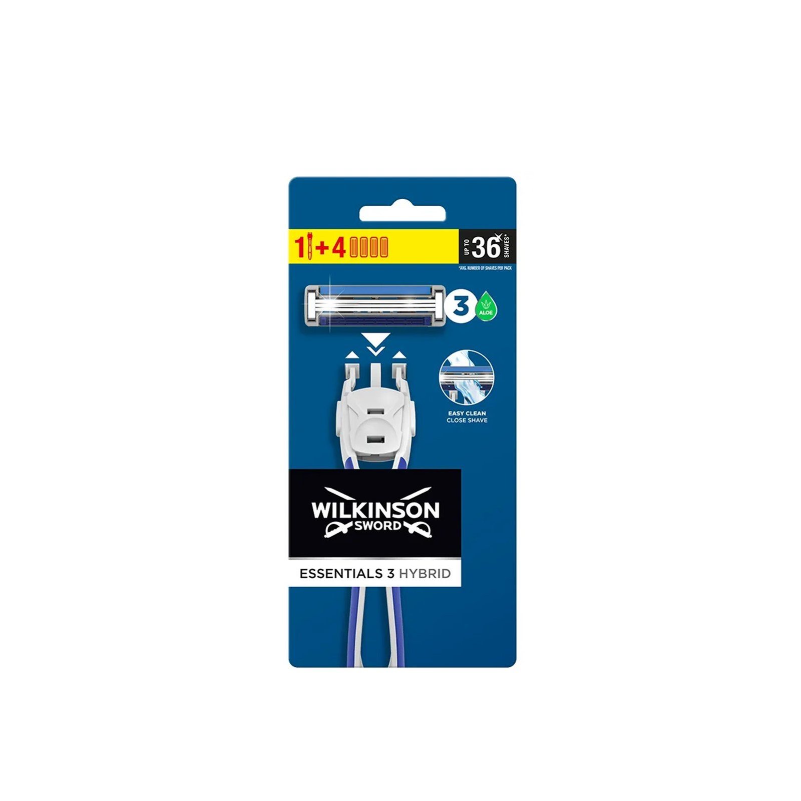 Wilkinson Sword Essential 3 هجين + 4 شفرات بديلة