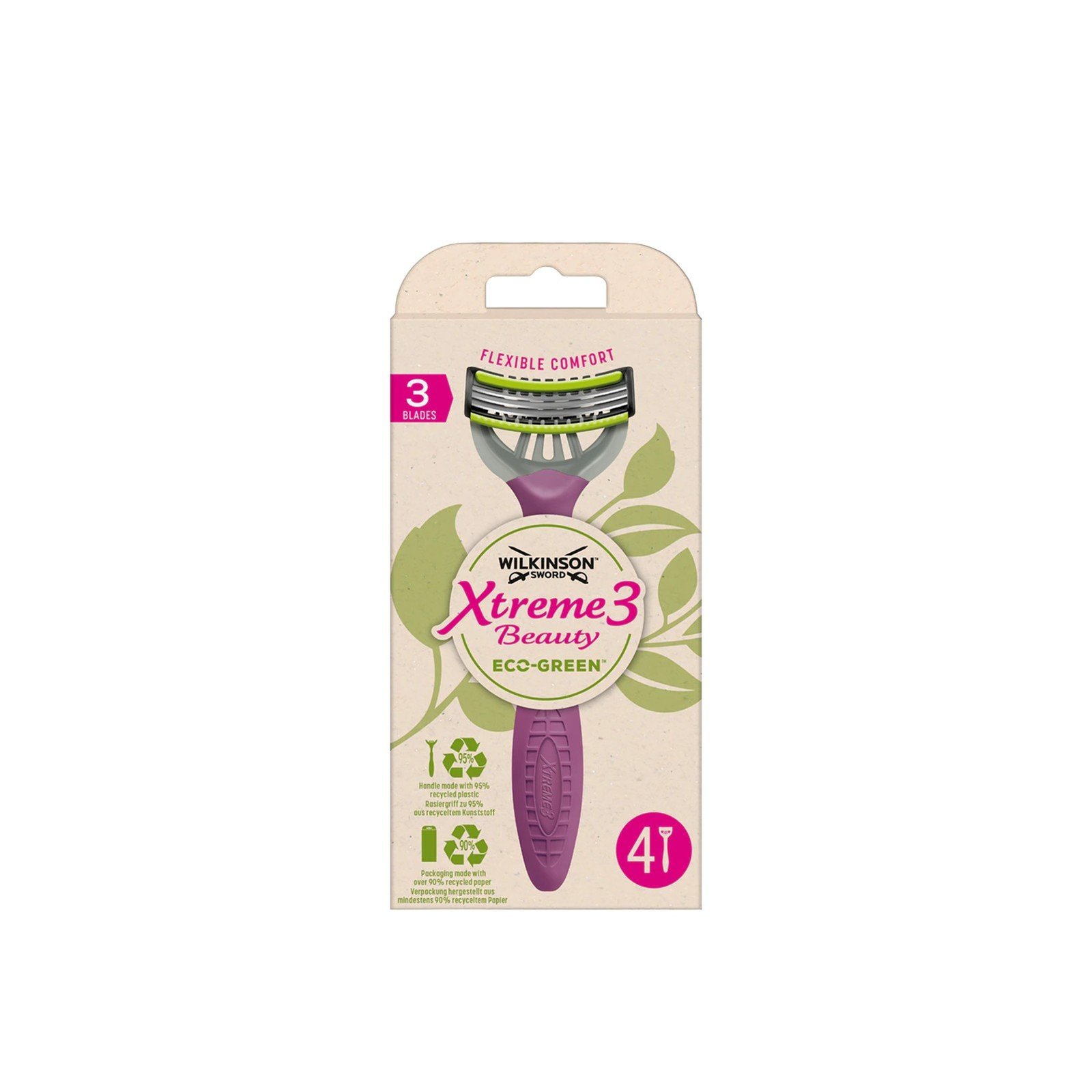 Wilkinson Sword Xtreme 3 Beauty Eco-Green Jednorazowe Maszynki Do Golenia x4