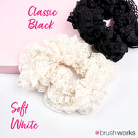 Brushworks Lace Scrunchies Black & White x2
