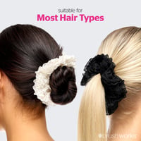 Brushworks Lace Scrunchies Black & White x2