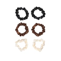 Brushworks Skinny Satin Scrunchies x6