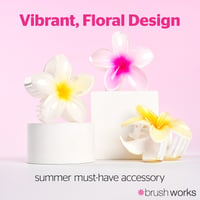 Brushworks Tropical Flower Claw Clips x3