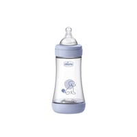 Chicco Perfect 5 Intui-Flow System Baby BPA-Free Plastic Bottle Medium Flow 2m+ Blue 240ml