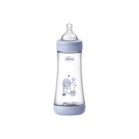 Chicco Perfect 5 Sistema Intui-Flow Biberón Bebé de Plástico Sin BPA Flujo Rápido 4m+ Blue 300ml