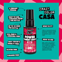 Crazy Color Power Pigment Drops Red 30ml