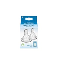 Dr. Brown's Fast Flow Y-Cut Narrow Baby Bottle Silicone Nipple 9m+ x2