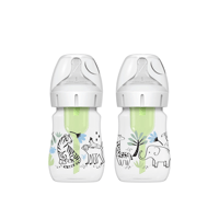 Dr Brown's رضّاعة أطفال بلاستيكية عريضة العنق مضادة للمغص خالية من البيسفينول أ Options+ 0m+ 150ml