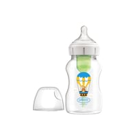 Dr Brown's Options+ Biberon en Plastique Sans BPA à Col Large Anti-Coliques 3m+ Bunny 330ml