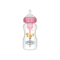 Dr. Brown’s Options+ Anti-Colic Wide-Neck BPA-Free Plastic Bottle 0m+ Pink 270ml