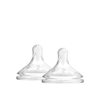 Dr. Brown's Options+ Medium Flow Wide-Neck Baby Bottle Silicone Nipple 3m+ x2