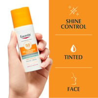 Eucerin Sun Oil Control Tinted Gel-Cream Dry Touch Sunscreen SPF50+ Light 50ml (1.69floz)