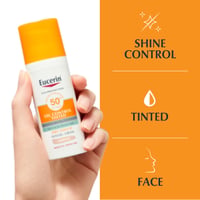 Eucerin Sun Oil Control Obarvan Gel-Krem Dry Touch za Sončenje ZF50+ Medium 50ml
