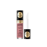 Eveline Cosmetics Wonder Match بلسم لون 4 في 1 مخملي للخدود والشفاه
