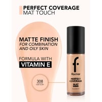 Flormar Perfect Coverage Mat Touch Foundation 308 Fair Ivory 30ml (1floz)