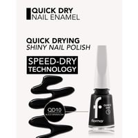 Flormar سريع Dry أظافر Enamel 10 Black Minimalism 11ml