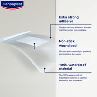 Hansaplast Med+ Aqua Protect XXL Sterile Waterproof Wound Plasters x5