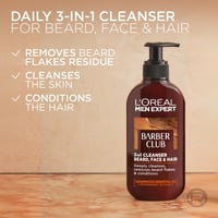 L'Oréal Paris Men Expert Barber Club Limpiador para Barba, Rostro y Cabello 200ml