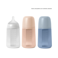 Suavinex Selection SX Pro Mamadeira de silicone anticólica Fluxo médio +3m Cores suaves 240ml x1