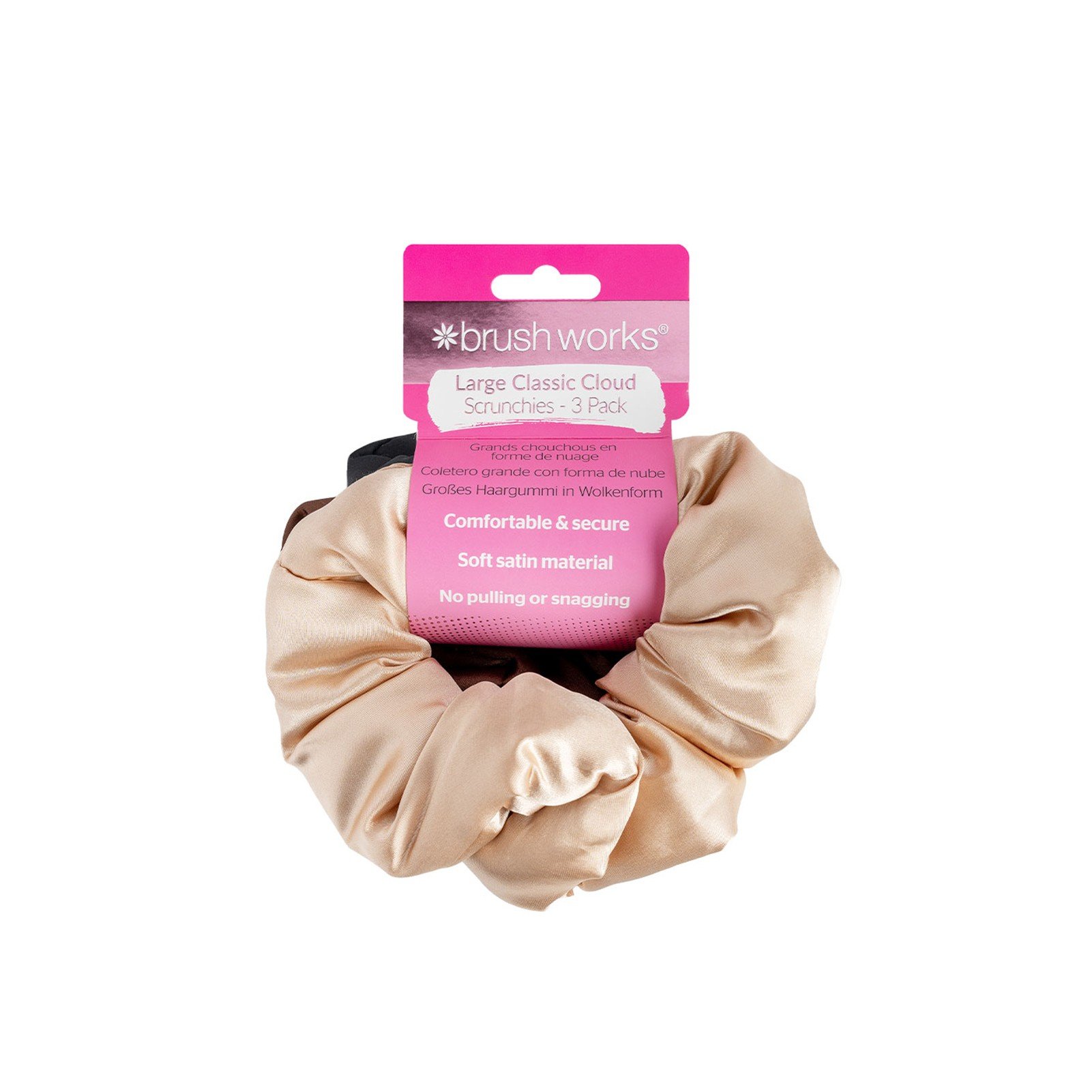 Brushworks Large Classic Cloud Scrunchies x3