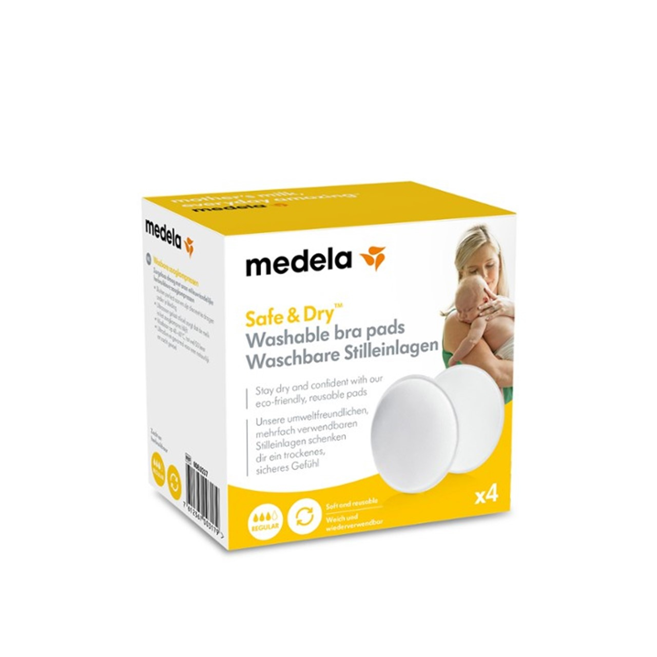 Medela Safe & Dry Washable Bra Pads x4