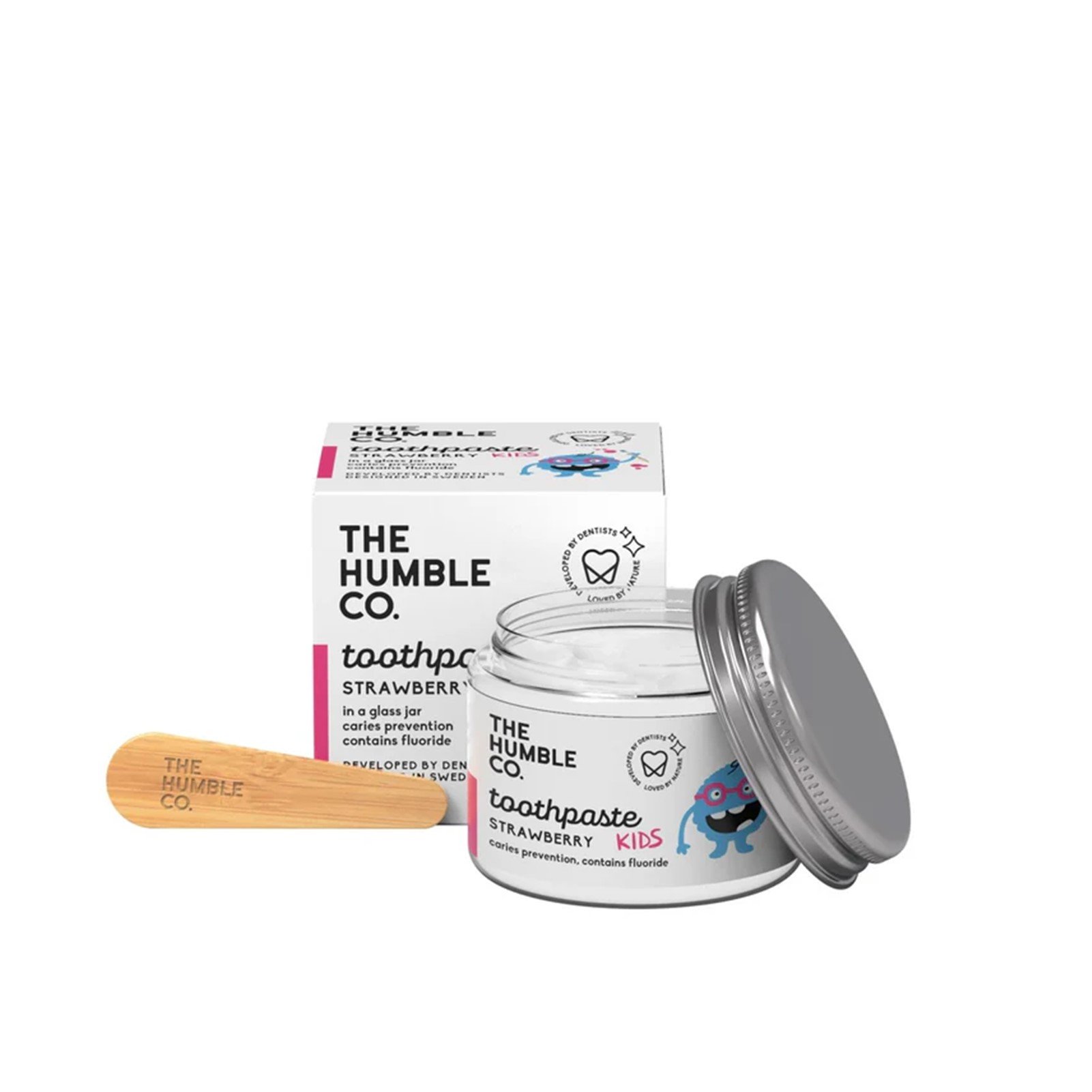 The Humble Co. Kids Toothpaste in Glass Jar Strawberry 50ml